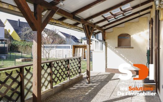 PLOBSHEIM – MAISON JUMELÉE 90M² SUR 2,35 ARES AVEC TERRASSE + JARDIN + GGE + CAVE