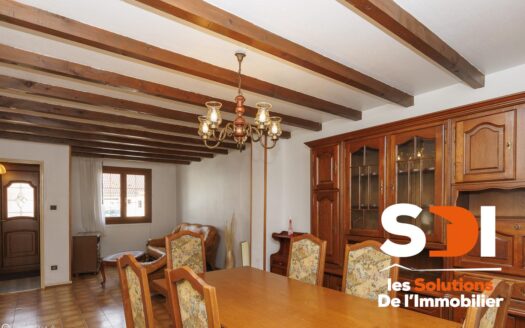 PLOBSHEIM – MAISON JUMELÉE 90M² SUR 2,35 ARES AVEC TERRASSE + JARDIN + GGE + CAVE